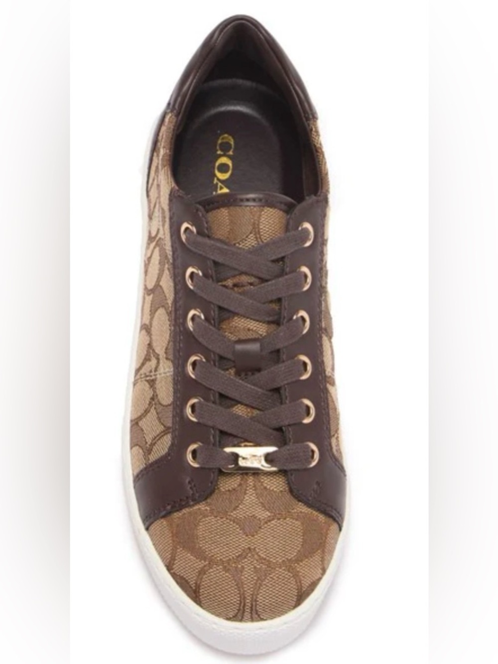 Coach Brown Signature Monogram Low-Top Sneakers, Sz 8.5 - Picture 2 of 14